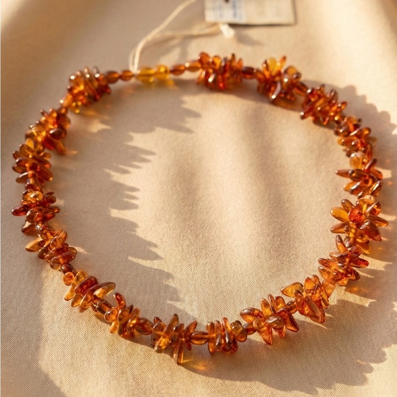 Vintage Jewelry - NWT Authentic Russian Baltic Amber Statement Necklace - 39g - 18"
